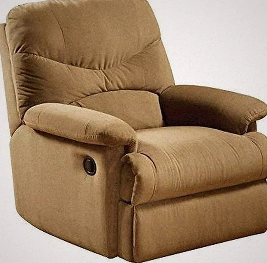 Arcadia Brown Wood Glider Recliner for Ultimate Comfort