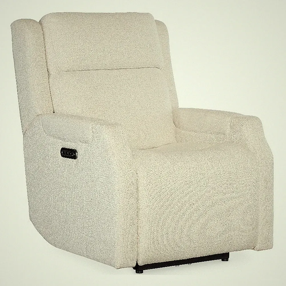 Beaumont Lane Cream Zero Gravity Power Recliner with Power Headrest & Lumbar