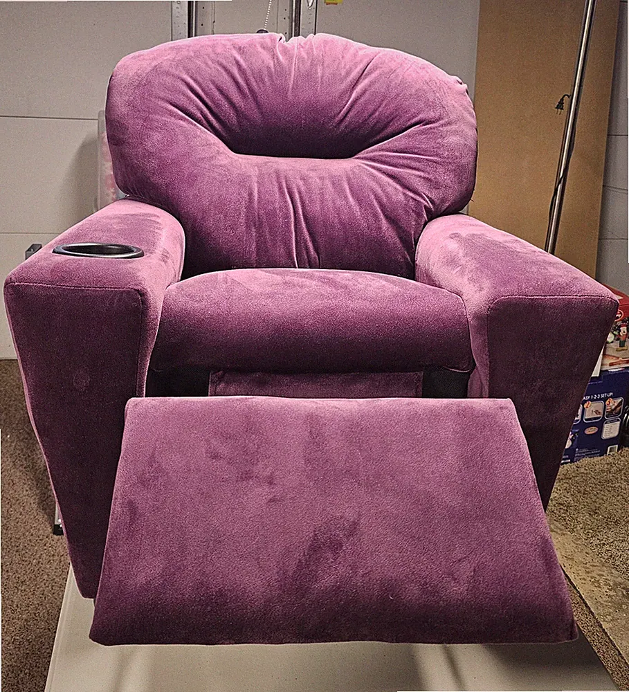 Flash Furniture Microfiber Kids Recliner with cupholder. Hardly sat in.