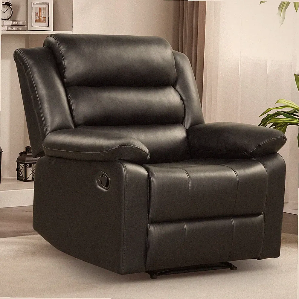 Manual Recliner Chair with Overstuffed Arm and Extra-Padded Back, Breathable...