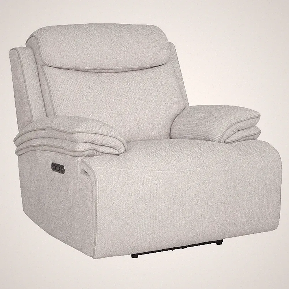 Pemberly Row Contemporary Airy Snow Power Zero Gravity Recliner