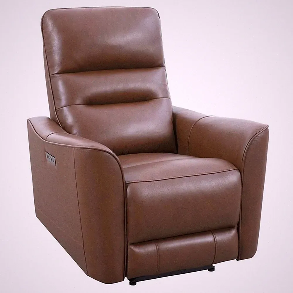 Pemberly Row Contemporary Brazilian Cocoa Power Zero Gravity Recliner
