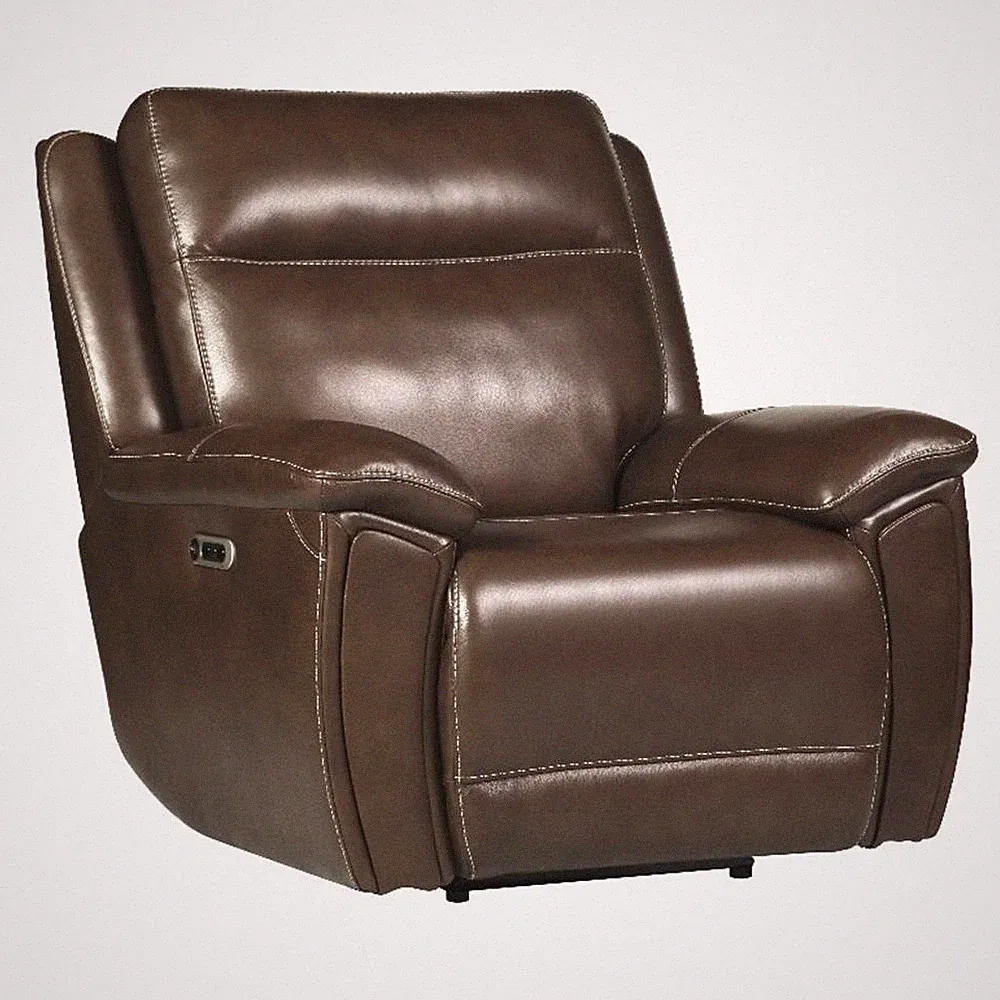 Pemberly Row Contemporary Hickory Power Zero Gravity Recliner P2