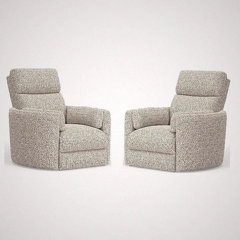 Pemberly Row Contemporary Power Swivel Glider Recliner Two Pack