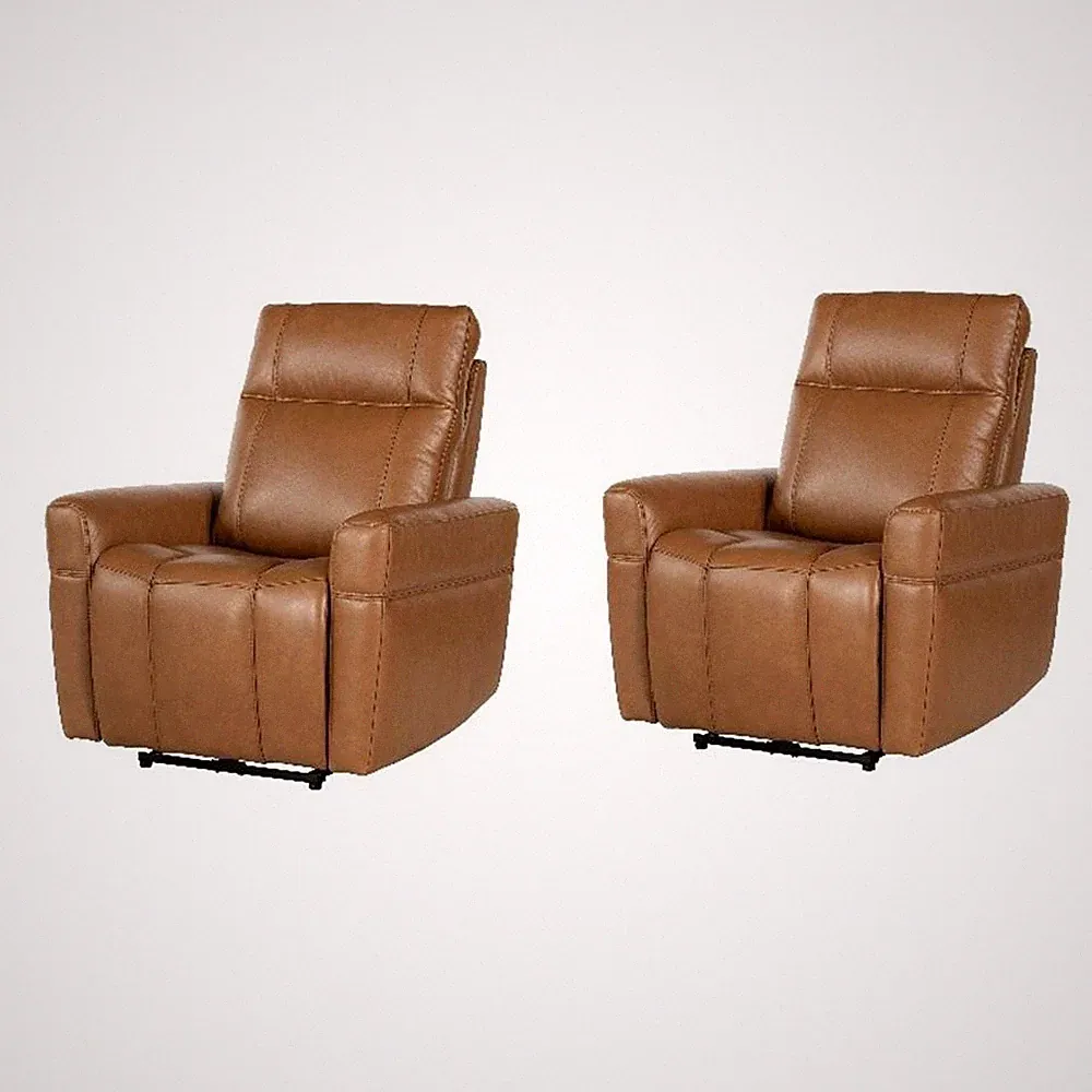 Pemberly Row Steamboat Ecru Power Zero Gravity Recliner Two Pack